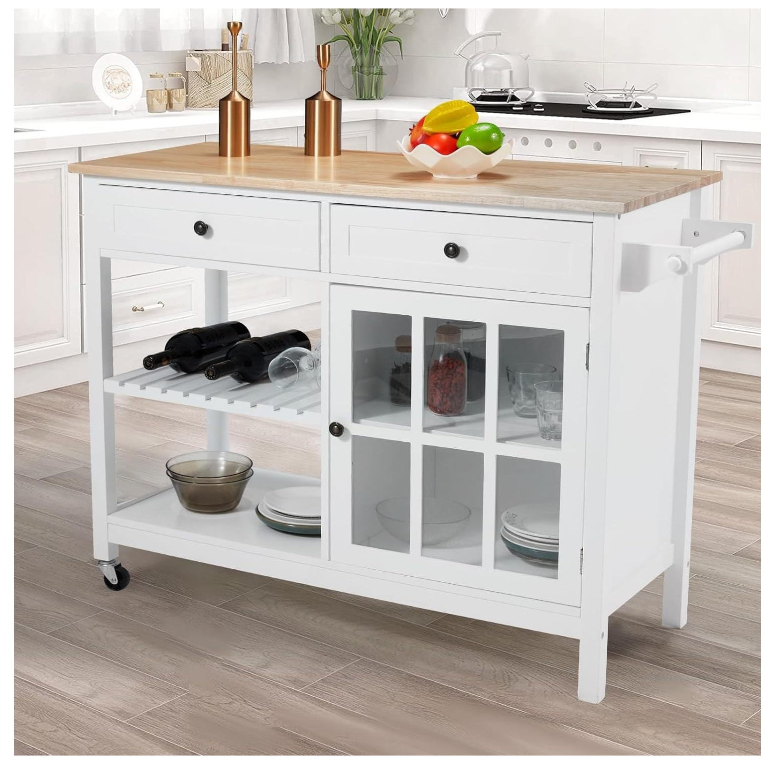 CodYinFI Rolling Kitchen Island, Kitchen Storage Islands & Carts Island