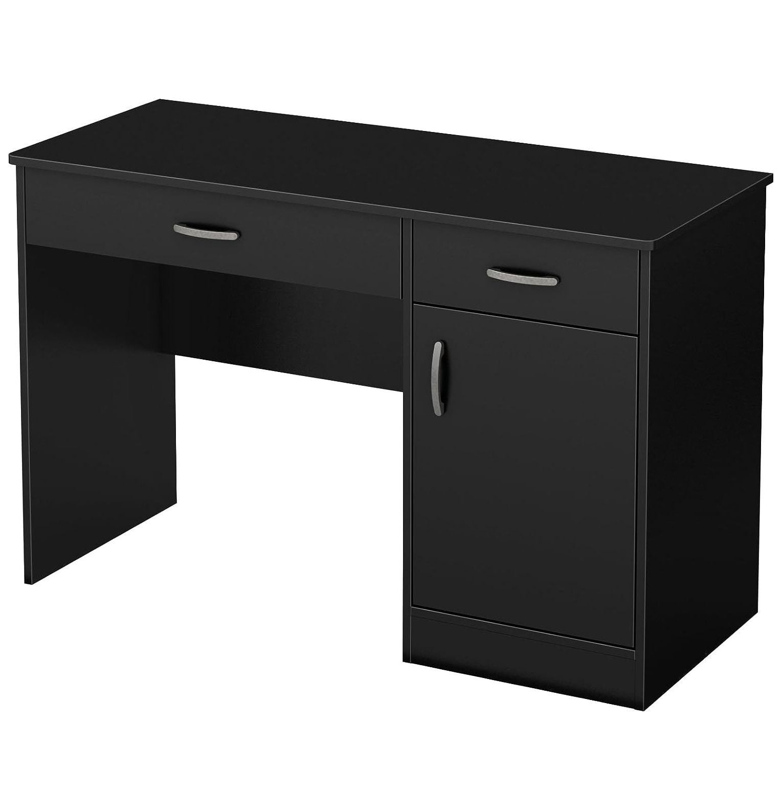 CodYinFI Small Computer Desk with Drawers, Pure Black