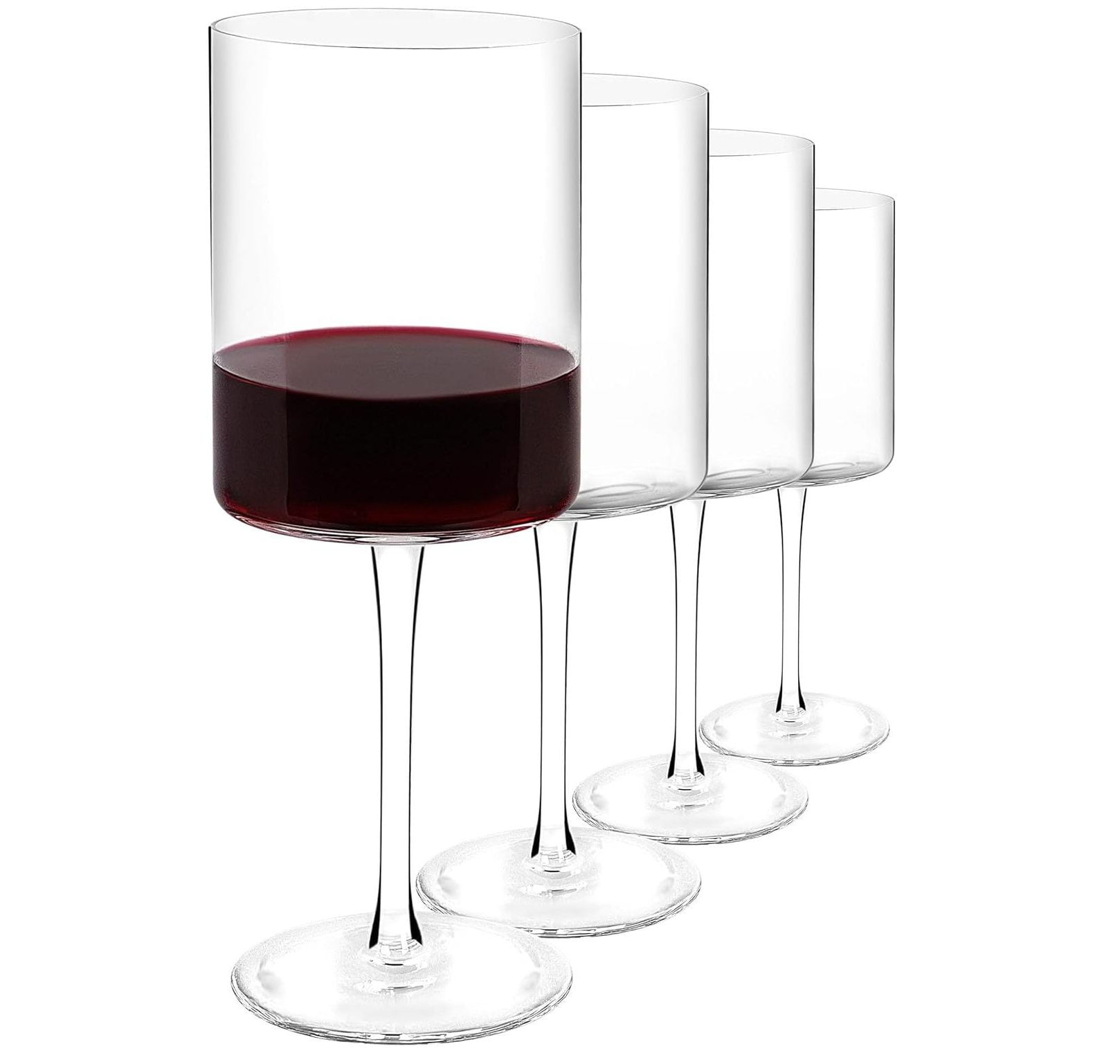 Square Wine Glasses, Square White or Red Wine Glasses Set of 4, 11 Ounce  Hand Blown Edge - Modern Flat Bottom - Unique for Wedding, Christmas,  Birthday, Anniversary\u2026 