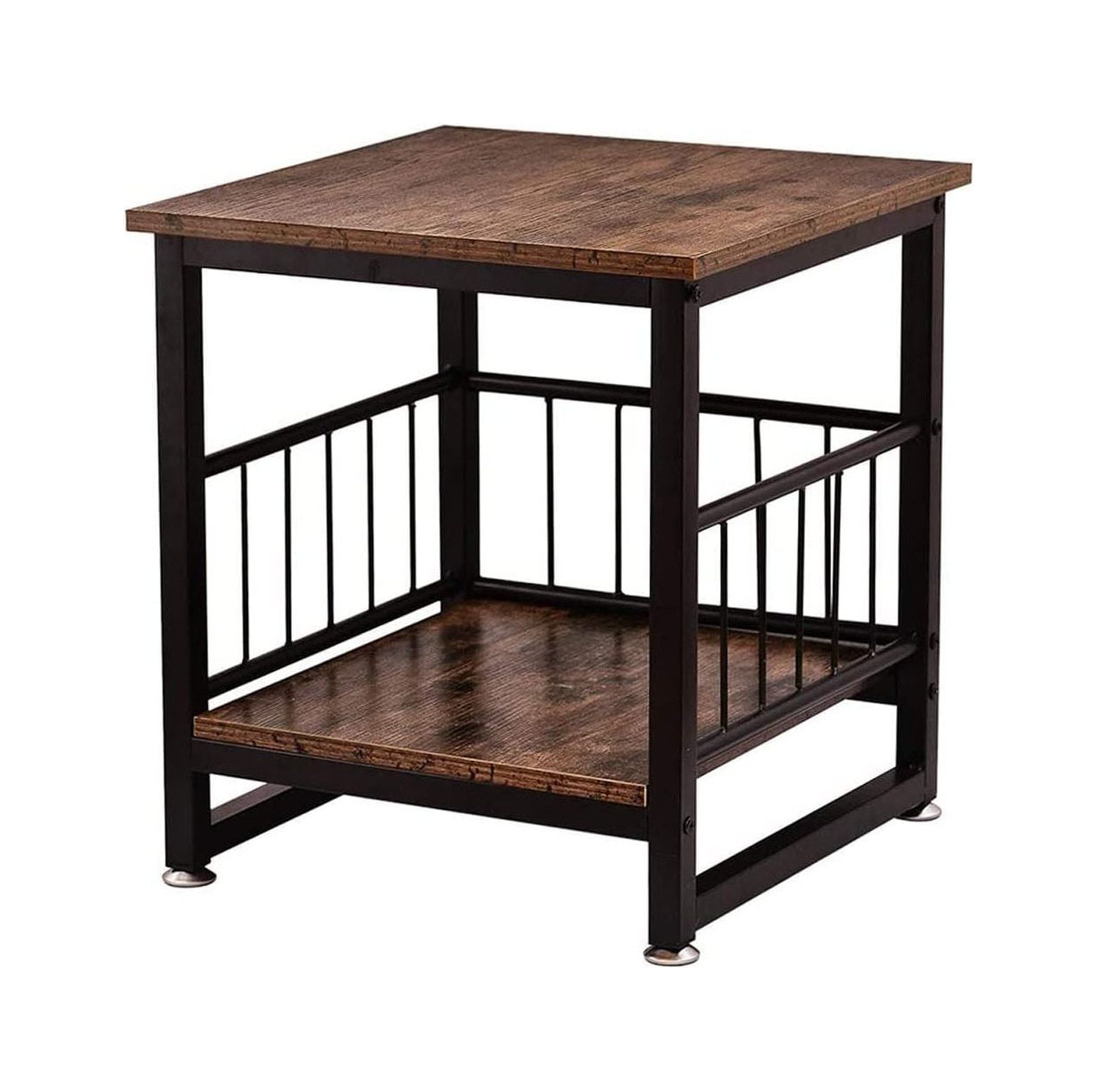 CodYinFI Storage End Table, Industrial Side Table Mini Fridge Stand Fishtank Coffee Table with