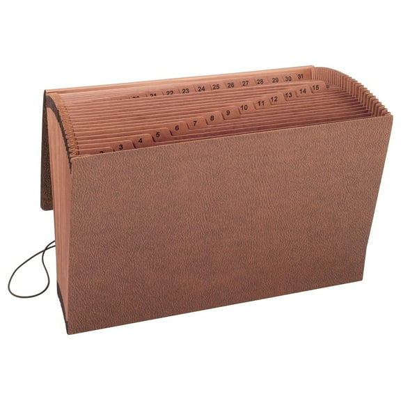 CodYinFI TUFF Expanding File, 31 Pockets, Daily (1-31), Flap and Cord Closure, Legal Size, Redrope (70369)