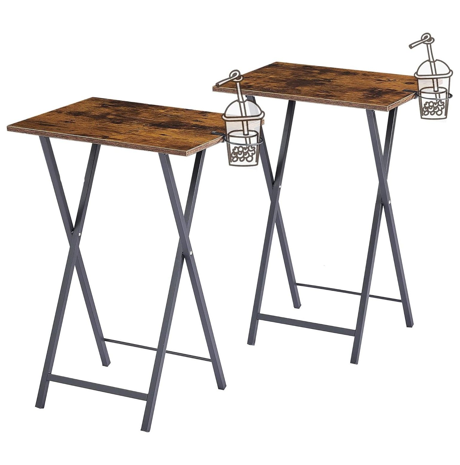 CodYinFI TV Tray for Eating Set of 2, Portable Dinner/Snack Table with