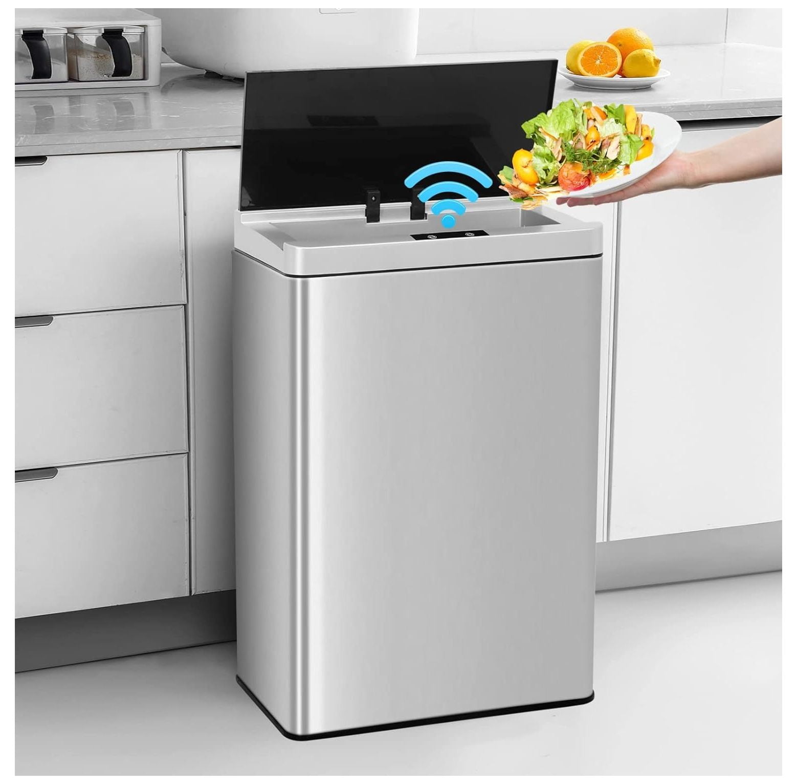 CodYinFI Trash Can 13 Gallon Kitchen Trash Cans with Lid Stainless