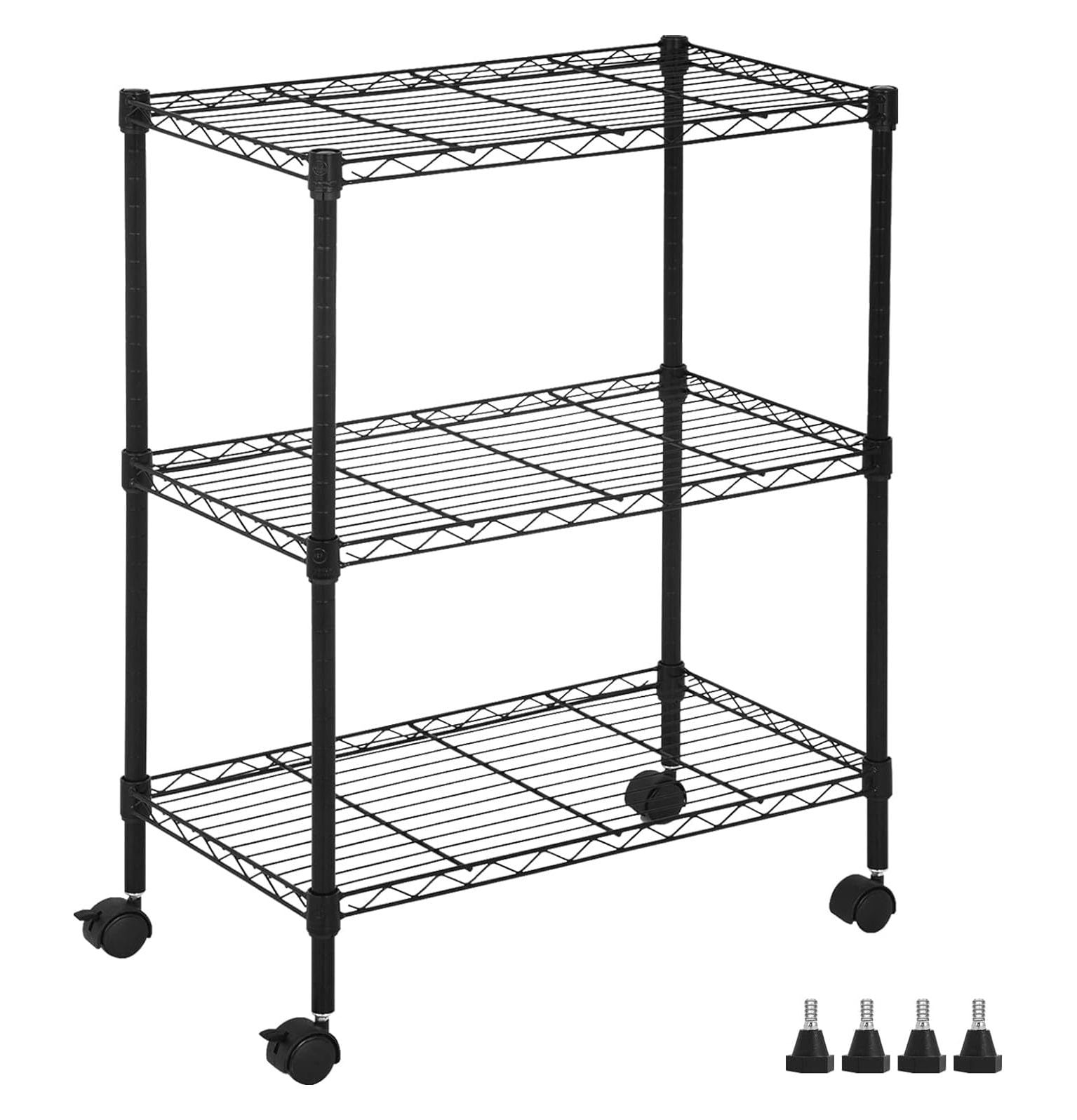 CodYinFI Wire Shelving 32" H x 23W x 13D Storage Shelf with Wheels