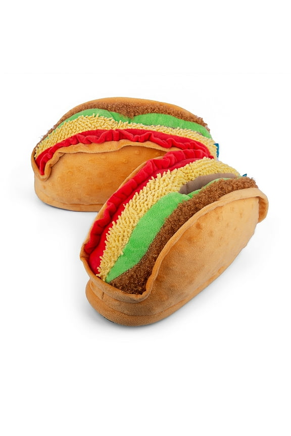 Taco Slippers | Unisex Funny Slippers, Novelty Comfortable Pantuflas, Gag Gift | Men, Women & Kids (8-11 Men | 10-13 Women)