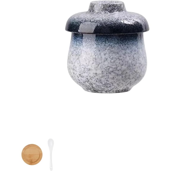 Coddled Egg Cups, Coddled Egg Cups with Lids, Vintage Ceramic Coddleds Eggs Cooker Coddler Cup with Lids, For Steaming Eggs, Making Soup, Pudding, Etc (Style-B)