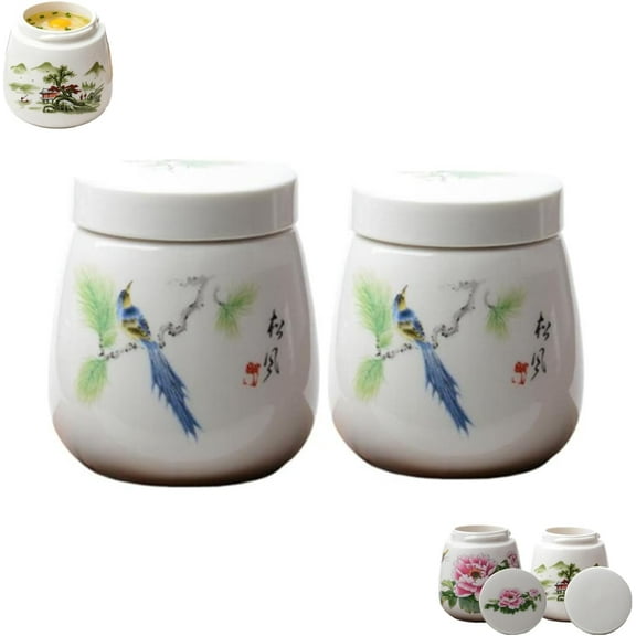 Coddled Egg Cups with Lids, Vintage Ceramic Soft Boiled Egg Cooker, 220ml Porcelain EggCoddler with Lid, Double Soft Boiled EggMaker Sets, Steamed EggDish for Breakfast, Chawanmushi Dessert Cups