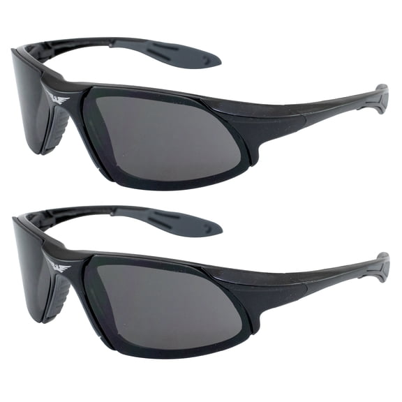 Global Vision Code-8 Safety Glasses With Smoke Lenses And Black Frame - 2-Pack