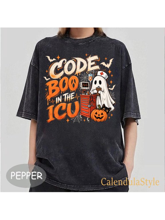 Code Boo ICU Shirt , ER Icu Nurse Halloween Tee, Medical Halloween T-shirt, ER Crew Outfit, Spooky Health Professional
