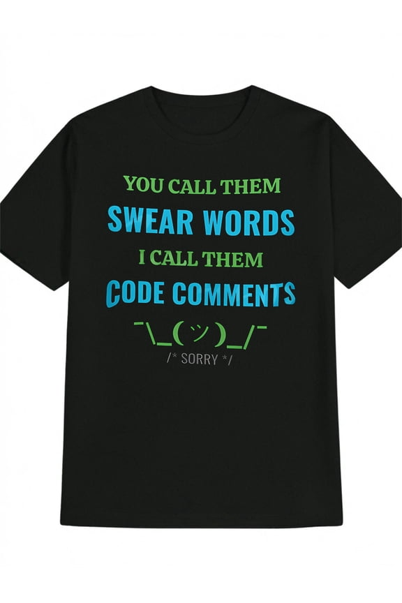 Code Comments Funny Programmer Black Graphic T Shirt