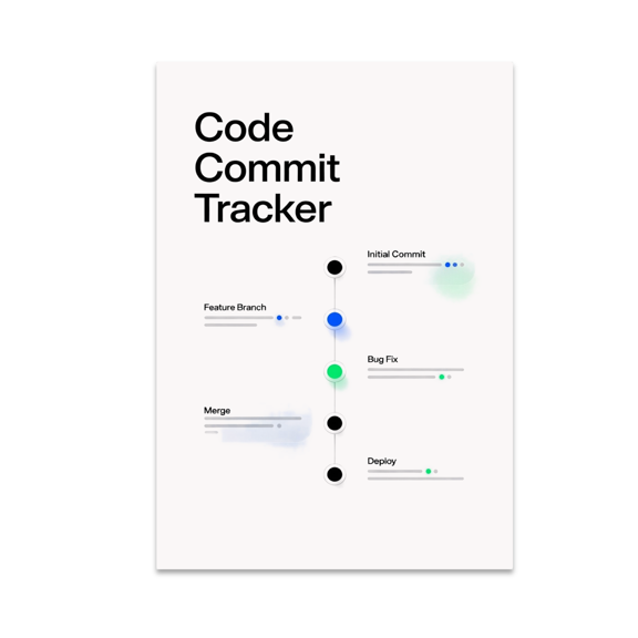 Code Commit Tracker Timeline Wall Decor - Developer Enthusiast - 13x19 Poster Print