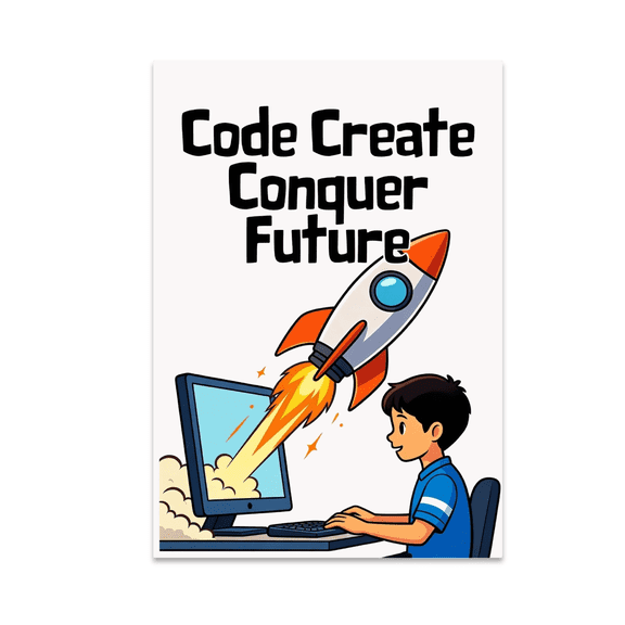 Code Create Conquer Future - Tech Innovator - 13x19 Poster Print