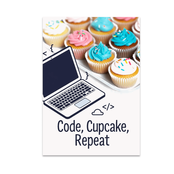 Code Cupcake Repeat Art - Tech Baking Enthusiast - 11 oz Ceramic Coffee Mug