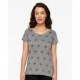 thumbnail image 1 of Code Five B03738705 Women Star Print Scoop Neck T-Shirt, Red Star - Large, 1 of 5