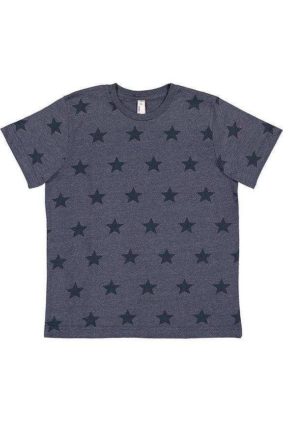 Code Five B04538652 Youth Star Print T-Shirt, Denim Star - Extra Small