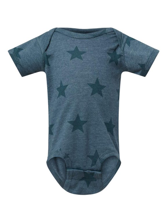 - Infant Star Print Bodysuit - 4329 - Denim Star - Size: NB