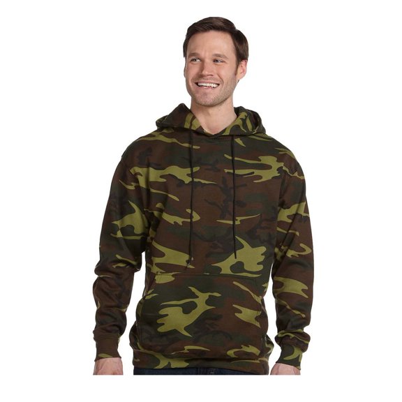 Code Five - Camo Pullover Fleece Hoodie - 3969, Green Woodland, 2X