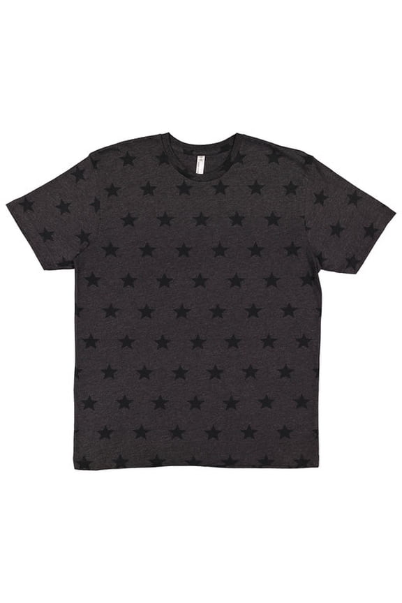Code Five Men's Combed Ringspun Cotton Five Star Crew Neck Tee, Smoke Star, 2X