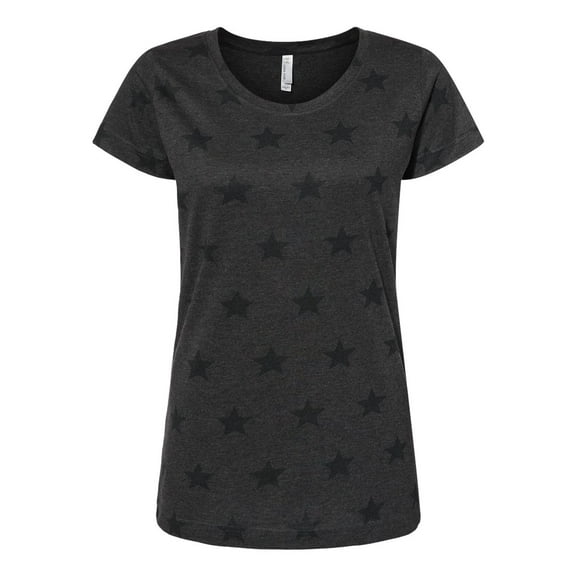 Code Five New Women IWPF Women's Star Print Scoop Neck Tee