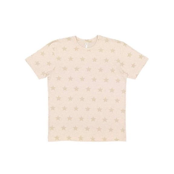 Code Five - Star Print Tee - 3929 - Natural Heather Star - Size: L