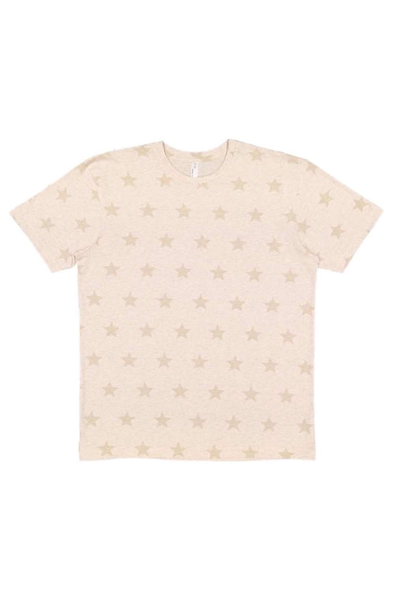 - Star Print Tee - 3929 - Natural Heather Star - Size: M