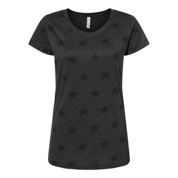 Code Five Women's Star Print Scoop Neck Tee Size up to 2XL