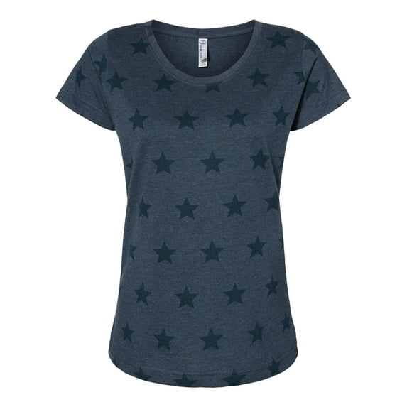 Code Five Women's Star Print Scoop Neck Tee