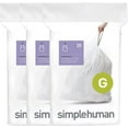 thumbnail image 1 of Code G 60 Count, Dispenser Pack Custom Fit Liners, Drawstring Trash Bags, 30 Liter / 8 Gallon, White, 1 of 4