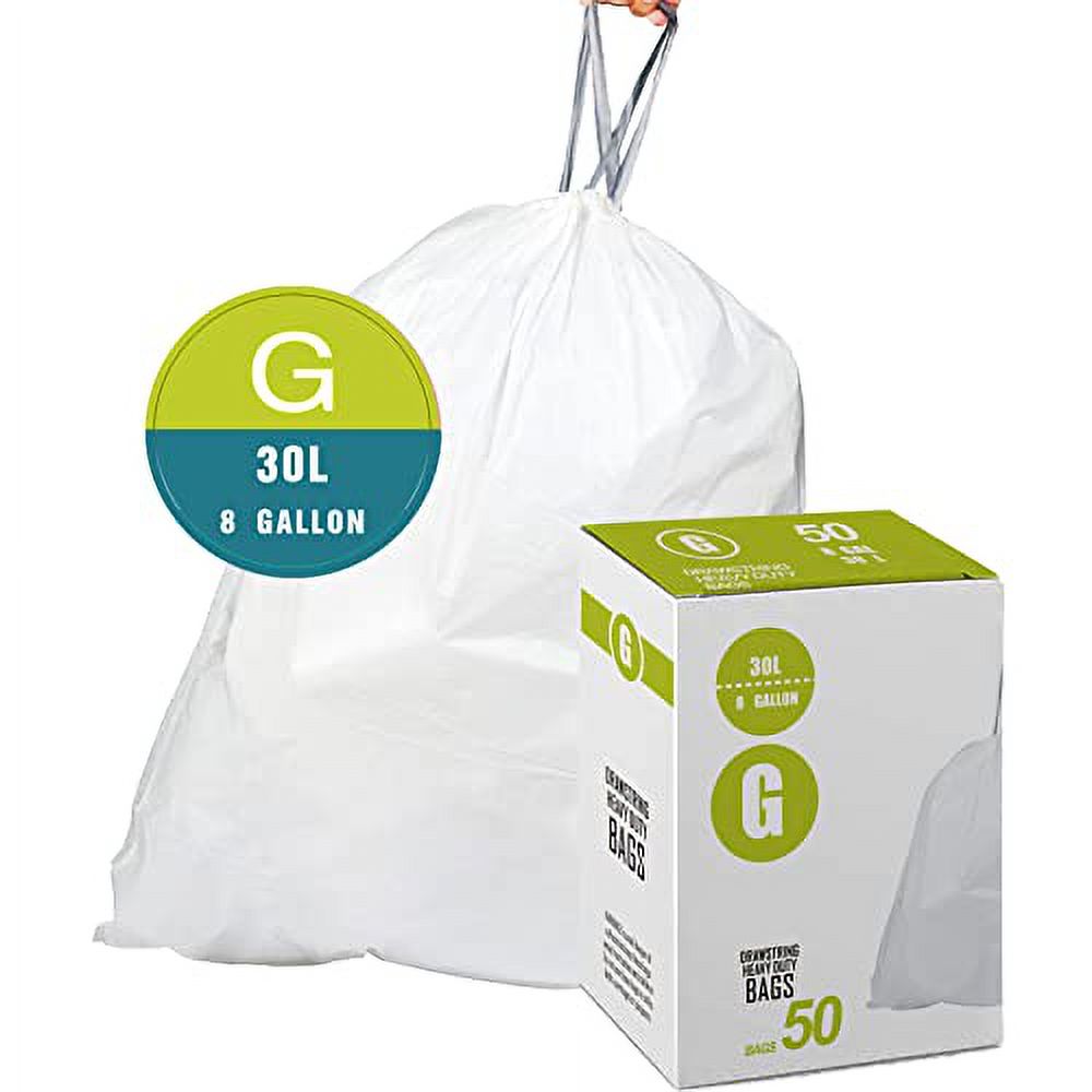 Code G 8 GallonDrawstring Trash Bags Compatible with Code G 1.2 Mil