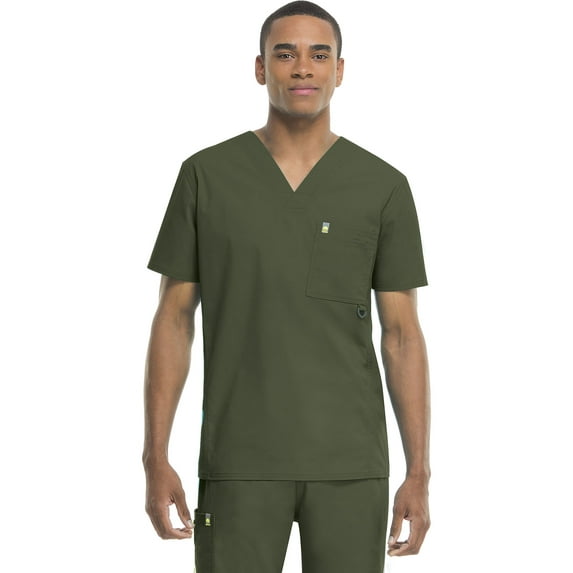 Code Happy Men's V-Neck Antimicrobial Scrub Top
