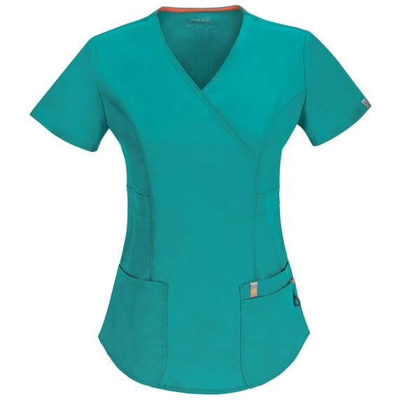 Code Happy Mock Wrap Antimicrobial + Fluid Barrier Scrub Top