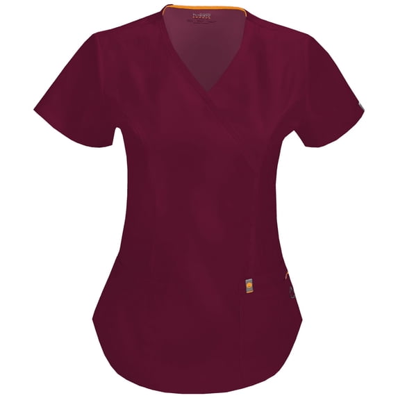 Code Happy Mock Wrap Antimicrobial Scrub Top