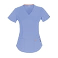 thumbnail image 1 of Code Happy Mock Wrap Antimicrobial Scrub Top, 1 of 5