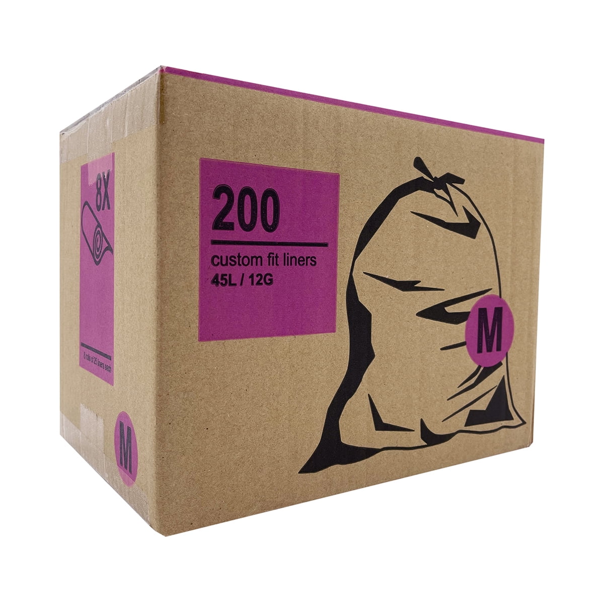 Code M 200 Count 12 Gallon 45 Liter Trash Bags with Reinforced Drawstring | Reliable1st Compatible with simplehuman Code M | 1.2 Mil Thick Heavy