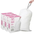 thumbnail image 1 of Code M 3 Packs (150 Count Total) 12 Gallon Heavy Duty 1.2 Mil THICK Trash Bags with Reinforced Drawstring Compatible with simple Code M 1.2 Mil White Garbage Can Liners Leak-Proof, 1 of 5