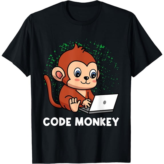 Code Monkey Programming Coder Computer Geek Developer PC T-Shirt ...