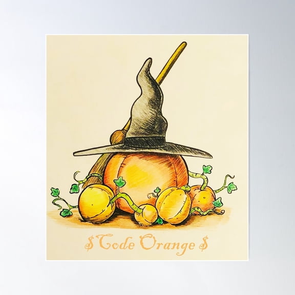 Code Orange Poster Wall Art, Modern Wall Decor For Living Room Bedroom, 12x18 UNFRAMED