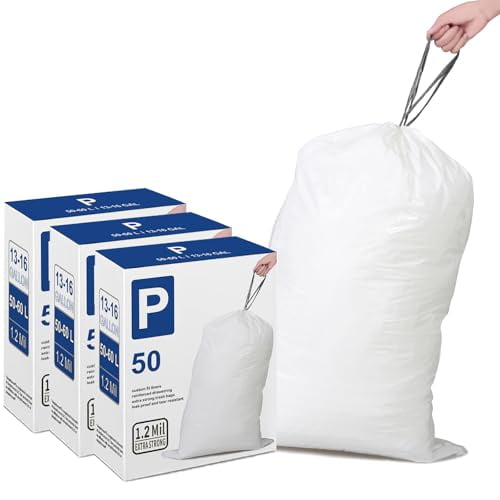 Code P 3 Packs (150 Count Total) 13-16 Gallon Heavy Duty 1.2 Mil THICK ...