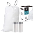 thumbnail image 1 of Code P (50 Count) 13-16 Gallon Heavy Duty Drawstring Plastic Trash Bags Compatible with  Code P | 1.2 Mil | White| 13-16 Gallon/50-60 Liter, 1 of 5
