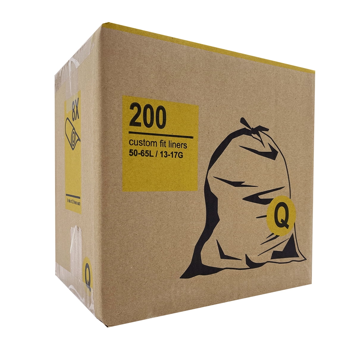 simplehuman Code Q 13-17 Gallon Trash Bag, 6.5 x 9.8, Low Density, 1.2  mil, White, 240 Bags/Box (C
