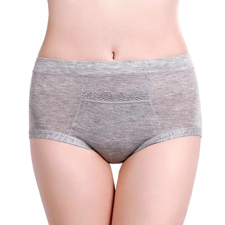 Code Red Period Panties Maternity Underwear for Women with Pocket Body-Defining Fit- Gray Large