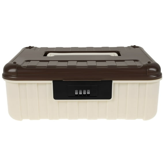 Code Storage Container 8 L Double Layers Plastic Organizer Portable Document and ID Box Multipurpose Privacy Container with Combination Lock for Home Office School