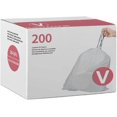 Code V 200 Count Drawstring Trash Bags 1.2 Mil White Garbage Can