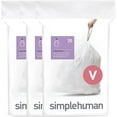 thumbnail image 1 of Code V 60 Count Dispenser Pack Custom Fit Liners Drawstring Trash Bags 16-18 Liter / 4.2-4.8 Gallon White, 1 of 4