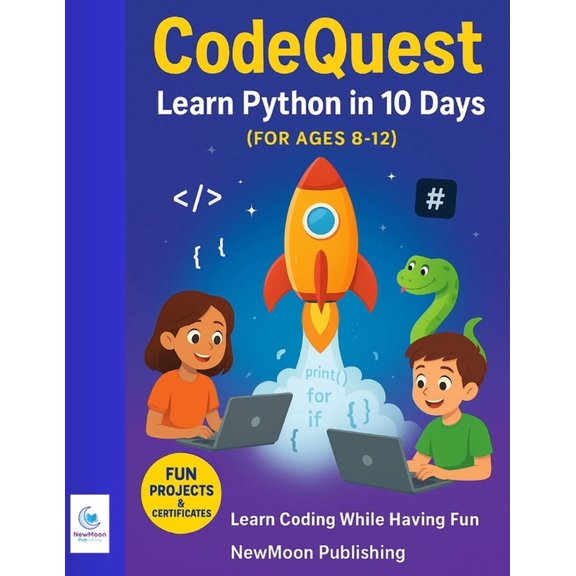 CodeQuest: Learn Python in 10 Days: (For Beginners Ages 8-12), (Paperback)