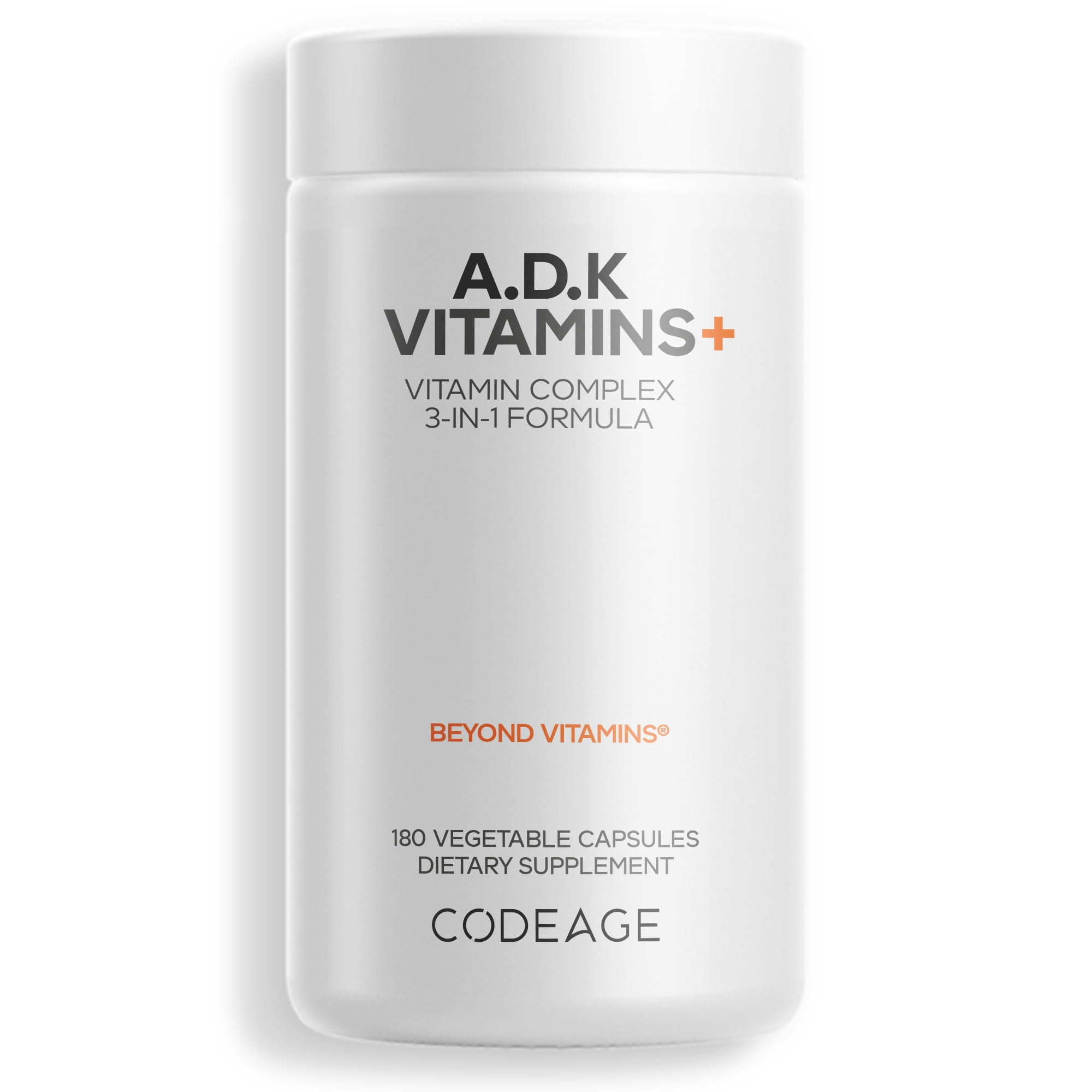 Codeage ADK Vitamins, 6-Month Supply, Vitamin A, 5000 IU Vitamin D3, Vitamin K1 & K2 (MK7 & MK4), 180 ct