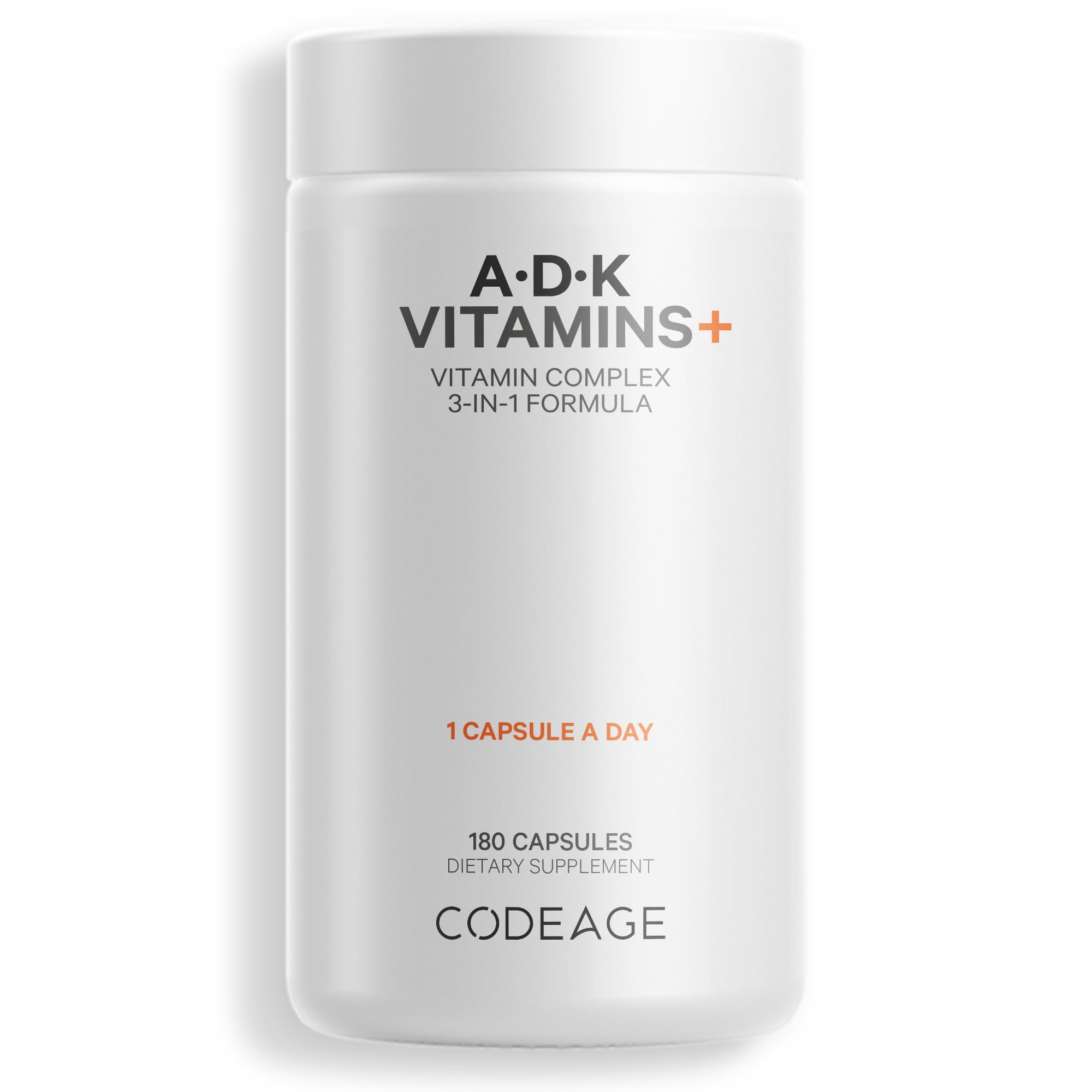 Codeage ADK Vitamins, 6-Month Supply, Vitamin A, 5000 IU Vitamin D3, Vitamin K1 & K2 (MK7 & MK4), 180 ct