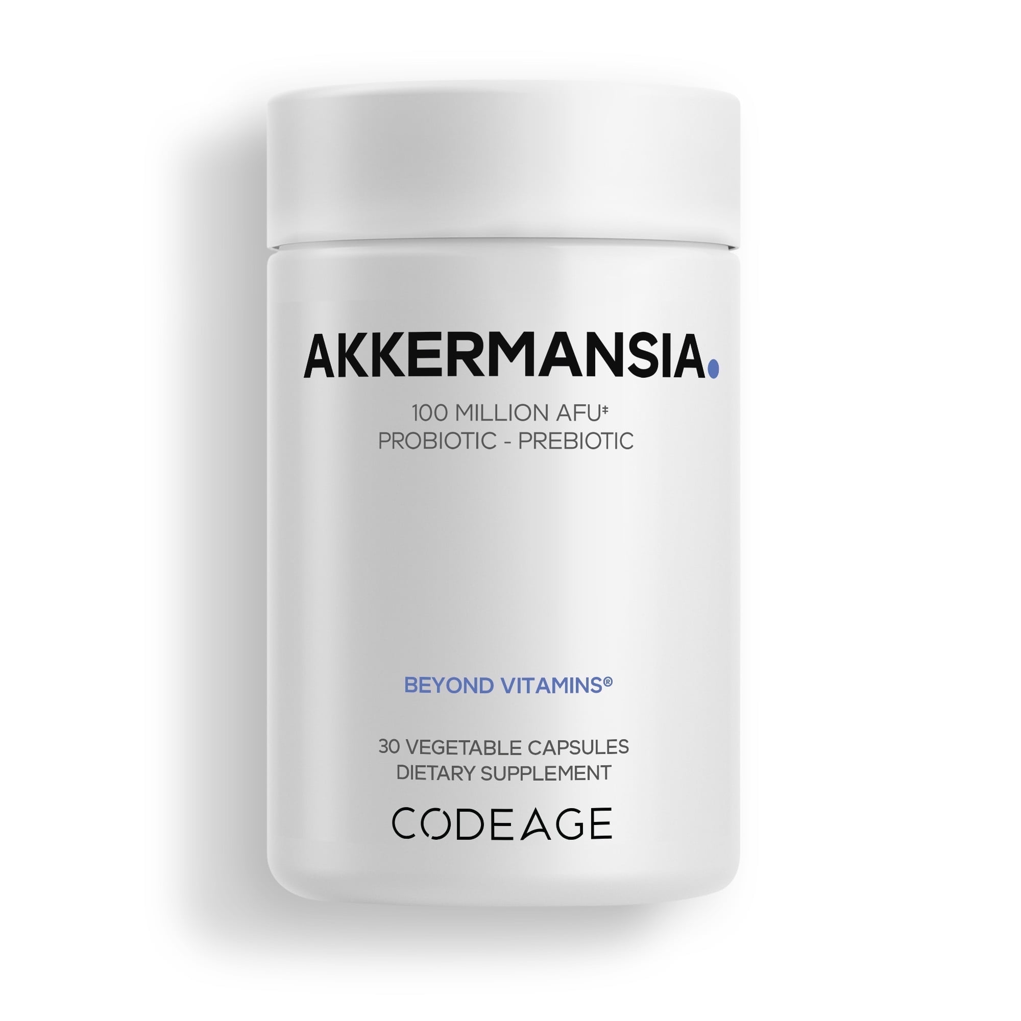 Codeage Akkermansia Synbiotic Supplement - 100 Million AFU Akkermansia Probiotic & Chicory Inulin Prebiotic - Chicory Root - 1 Capsule Per Serving - Non-GMO, Gluten-Free - 30 Capsules