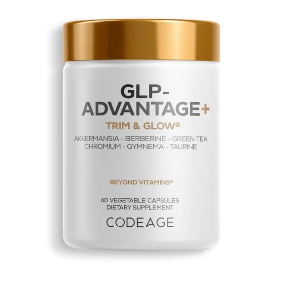 Codeage GLP-Advantage+ Supplement - Chromium, Berberine, Green Tea, Gymnema, Curcumin, Taurine, Resveratrol - Weight Management & Gut Health - 60 Capsule