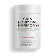 Codeage Skin Hormone Harmony+ Supplement – Skin Hair Support With Ceramosides, Red Orange Complex, Diindolylmethane, Astaxanthin, Vitamin C Ascorbic Acid, Liposomal Delivery – Non-GMO – 30 Capsules